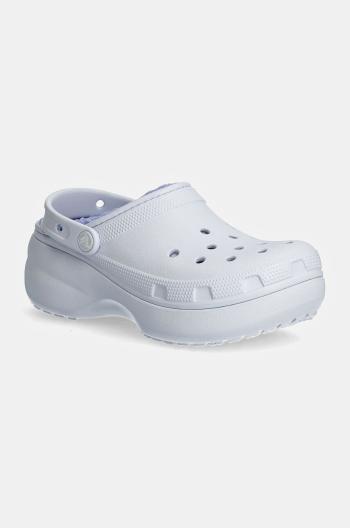 Pantofle Crocs Classic Platform Lined Clog W dámské, fialová barva, na platformě, 207938