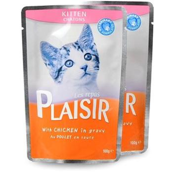 Plaisir Cat kapsička kitten kuřecí v omáčce 22 × 100 g (8595657301041)