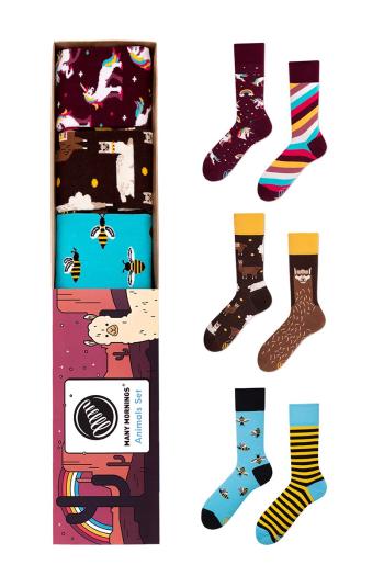 Vícebarevné ponožky v dárkové krabičce Animals Set - trojbalení