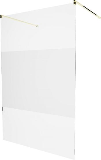 MEXEN/S KIOTO samostatně stojící sprchová zástěna 100 x 200 cm, transparent/matné sklo 8 mm, zlatá 800-100-002-50-35