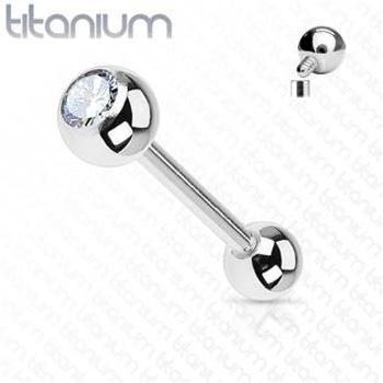 Šperky4U Piercing činka titan zirkon - TIT1008-12083