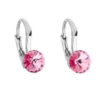 EVOLUTION GROUP CZ Stříbrné náušnice s Crystals from Swarovski® Rose - 31230.3 Rose