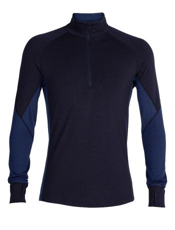 pánské merino triko dlouhý rukáv  ICEBREAKER Mens 260 Zone LS Half Zip, Midnight Navy/Royal Navy velikost: XXL