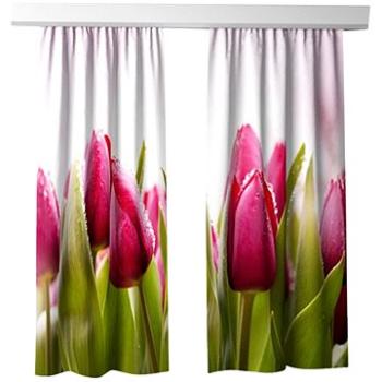 MyBestHome 3D dekorační závěs 113V PINK TULIPS 2x160x250 cm set 2 kusy (8596212007620)