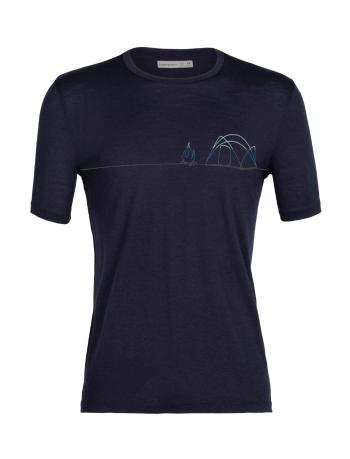 pánské merino triko krátký rukáv ICEBREAKER Mens Tech Lite II SS Tee Single Line Camp, Midnight Navy velikost: S