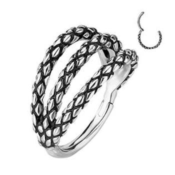 Šperky4U Piercing kruh segment trojitý - K01069ST-1208