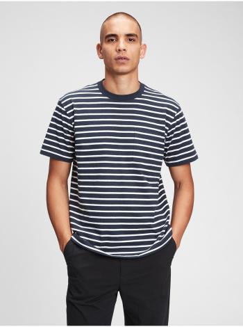 Modré pánské tričko organic cotton pocket t-shirt