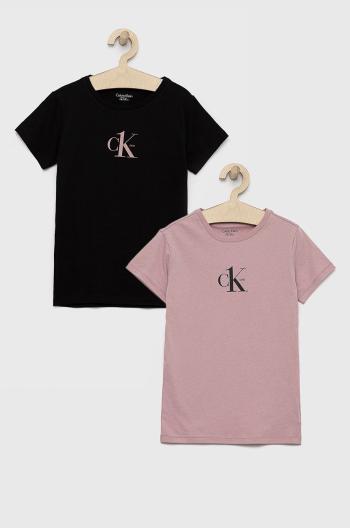 Dětské bavlněné tričko Calvin Klein Underwear růžová barva