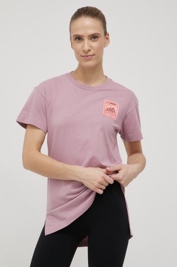 Bavlněné tričko adidas TERREX Patch Mountain Graphic H50944 růžová barva
