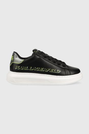 Kožené sneakers boty Karl Lagerfeld Kapri Mens černá barva