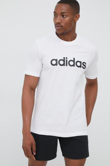 Bavlněné tričko adidas GL0058 bílá barva, s potiskem