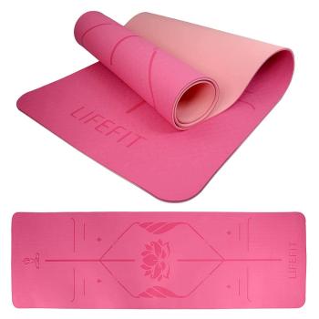 Podložka LIFEFIT® YOGA MAT LOTOS DUO, 183x58x0,6cm, růžová