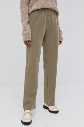 Kalhoty Samsoe Samsoe dámské, béžová barva, široké, high waist