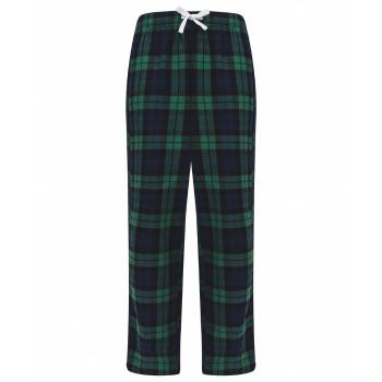 SF (Skinnifit) Dětské flanelové pyžamové kalhoty - Tmavě modrá / zelená | 9-10 let