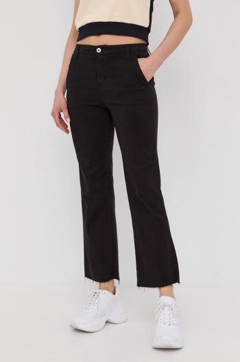 Kalhoty Liu Jo dámské, černá barva, jednoduché, medium waist