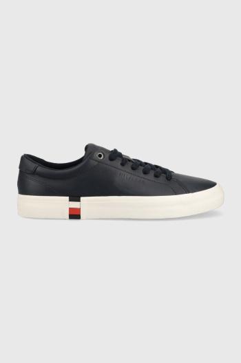 Kožené sneakers boty Tommy Hilfiger Modern Vulc Corporate tmavomodrá barva