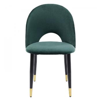 Sada 2 ks – Zelená jídelní čalouněná židle Iris Velvet