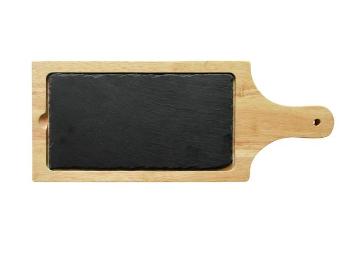 TORO Dřevěné prkénko s břidlicí 41x16.5cm 2v1