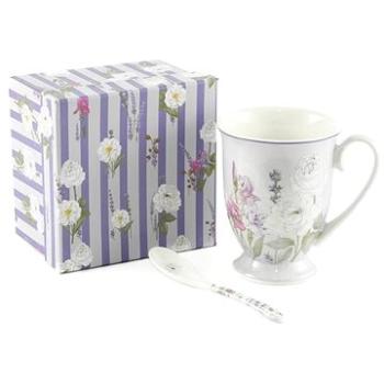 Home Elements Porcelánový hrnek 280 ml, se lžičkou, Levandule (LAVENDER0063)