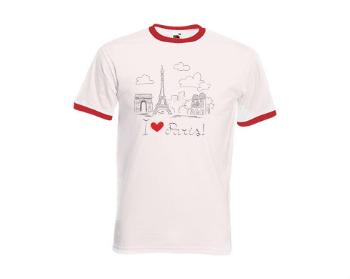 Pánské tričko s kontrastními lemy I Love Paris