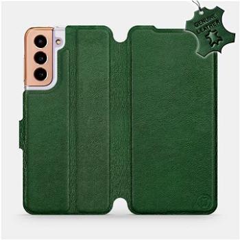 Flip pouzdro na mobil Samsung Galaxy S21 5G - Zelené - kožené -   Green Leather (5903516617043)