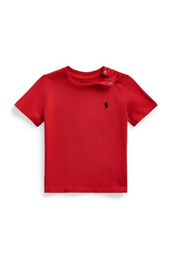 Bavlněné dětské tričko Polo Ralph Lauren červená barva, 320832904036