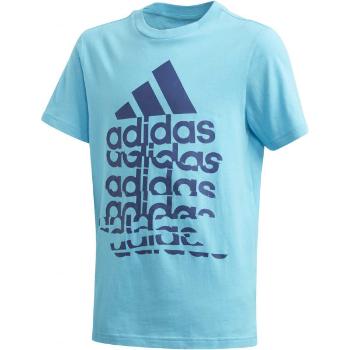 adidas YB BADGE OF SPORTS TEE Chlapecké tričko, tyrkysová, velikost 116