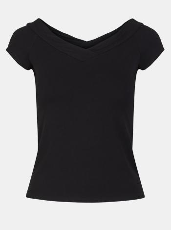 Černé tričko s krátkým rukávem Pieces Maliva