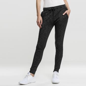 Urban Classics Ladies Space Dye Terry Jogpants blk/wht - XS