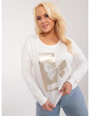 Dámská halenka plus size s potiskem ecru 