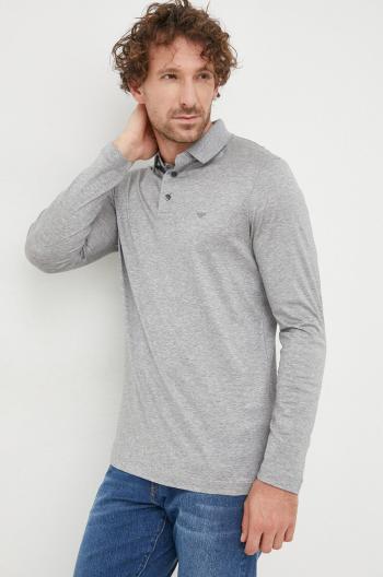 Tričko s dlouhým rukávem Emporio Armani šedá barva