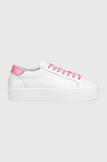 Kožené sneakers boty Chiara Ferragni Tennis Low Calf Eyestar bílá barva