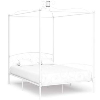 Rám postele s nebesy bílý kovový 120x200 cm (284470)