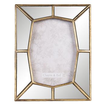 Fotorámeček se zrcadlovým okrajem se zlatým lemováním - 19*2*24 cm / 13*18 cm 2F0789
