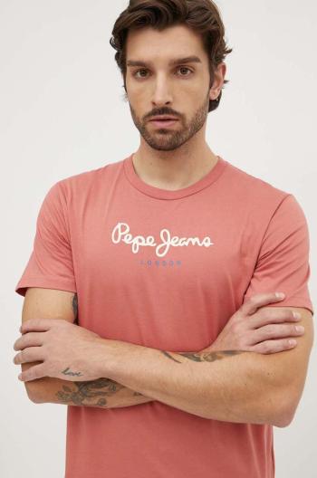 Bavlněné tričko Pepe Jeans Eggo N červená barva, s potiskem, PM508208