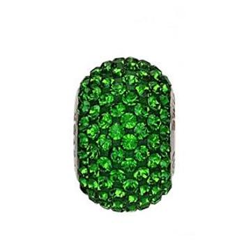 Šperky4U Navlékací přívěšek korálek s krystaly Swarovski®, Dark Moss Green - LV0000-DG