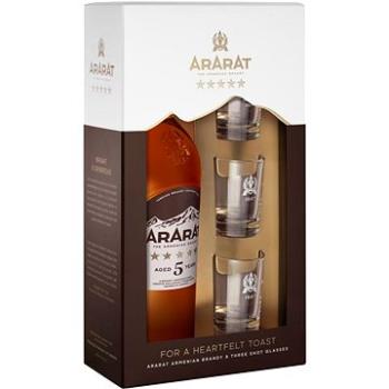 Brandy Ararat 5y 0,7l 40% + 3x sklo GB (4850001006817)