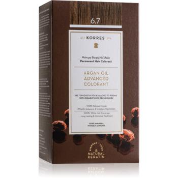 Korres Argan Oil permanentní barva na vlasy s arganovým olejem odstín 6.7 Cocoa