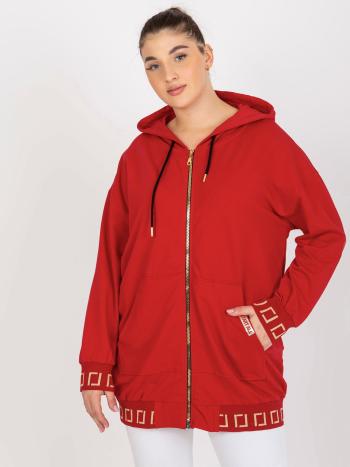 ČERVENÁ MIKINA NA ZIP -RV-BL-8262.85-RED Velikost: ONE SIZE