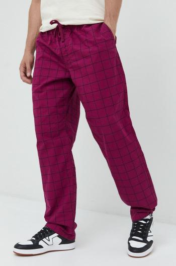 Bavlněné kalhoty Vans pánské, fialová barva, jednoduché