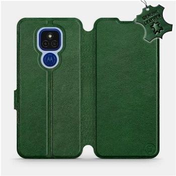 Kožené flip pouzdro na mobil Motorola Moto E7 Plus - Zelené -  Green Leather (5903516384402)