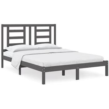 Rám postele šedý masivní borovice 140 × 200 cm, 3104350 (3104350)