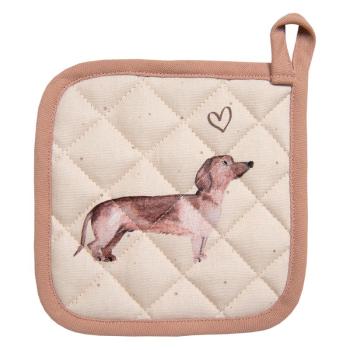 Bavlněná chňapka - podložka s jezevčíkem Dachshund Love - 20*20 cm DHL45