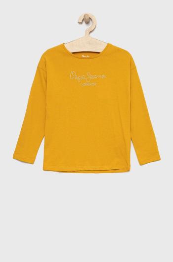 Dětská bavlněná košile s dlouhým rukávem Pepe Jeans žlutá barva