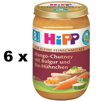 HiPP Malý Gurmán BIO Mango Chutney s bulgurem a kuřecím masem a zeleninou od 8. měsíce, 6 x 220 g