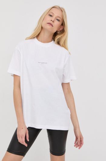 Bavlněné tričko Young Poets Society bílá barva