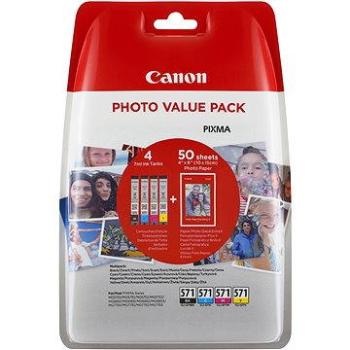 Canon CLI-571 multipack + fotopapír PP-201 (0386C006)