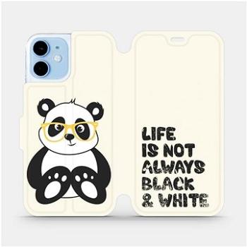 Flipové pouzdro na mobil Apple iPhone 12 mini - M041S Panda - life is not always black and white (5903516372393)