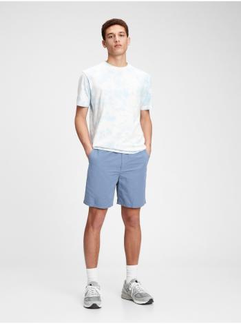 Modré pánské kraťasy 7 easy linen shorts with e-waist "
