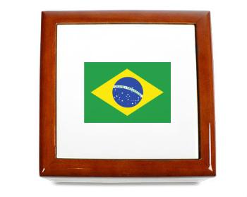 Dřevěná krabička Brazilská vlajka
